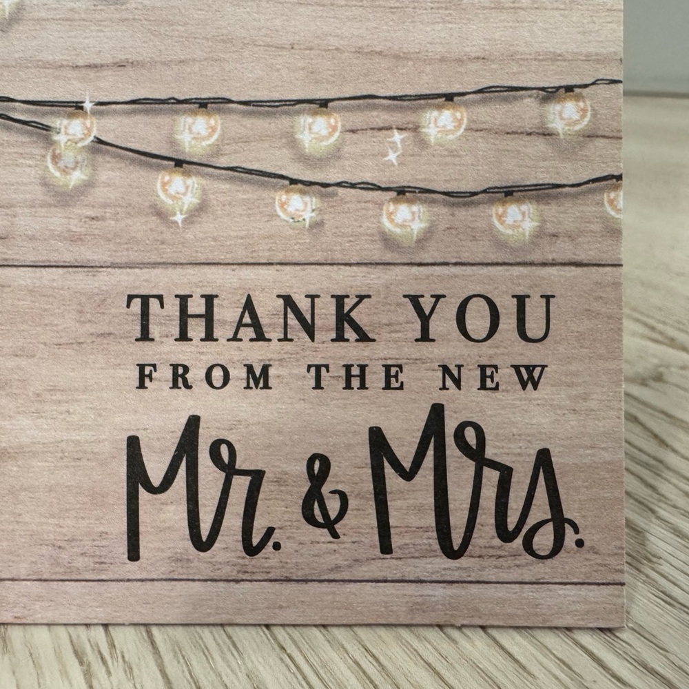 Set of 18 Blank Rustic Wedding Thank You Cards w/ Envelopes